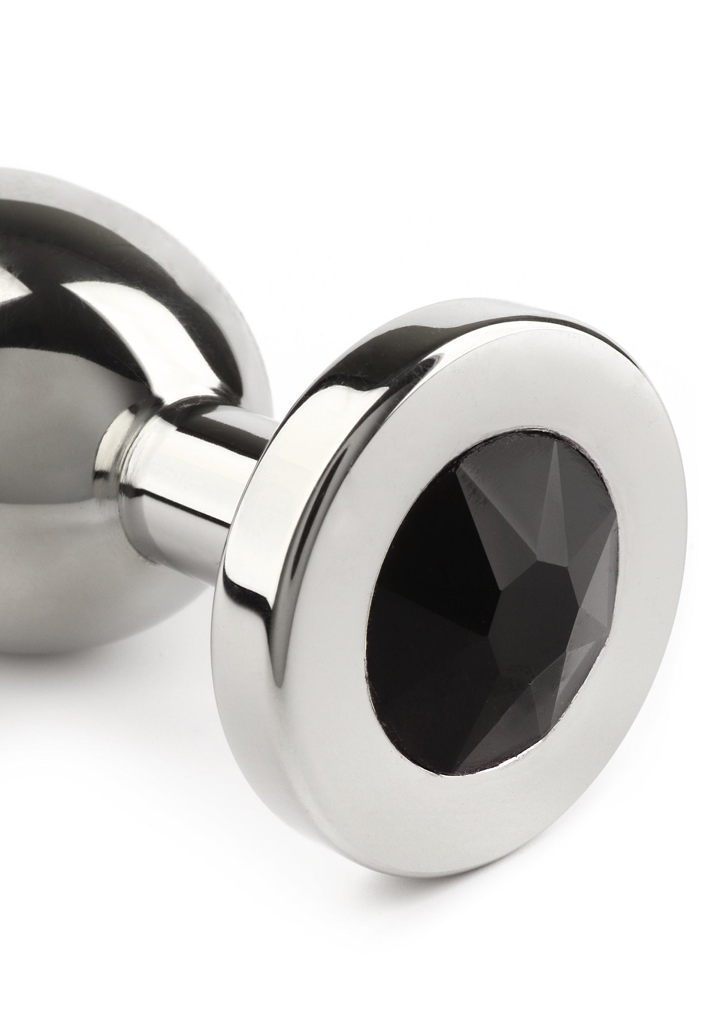 Mr. Steel Jewled Butt Plug Medium BLACK - 5