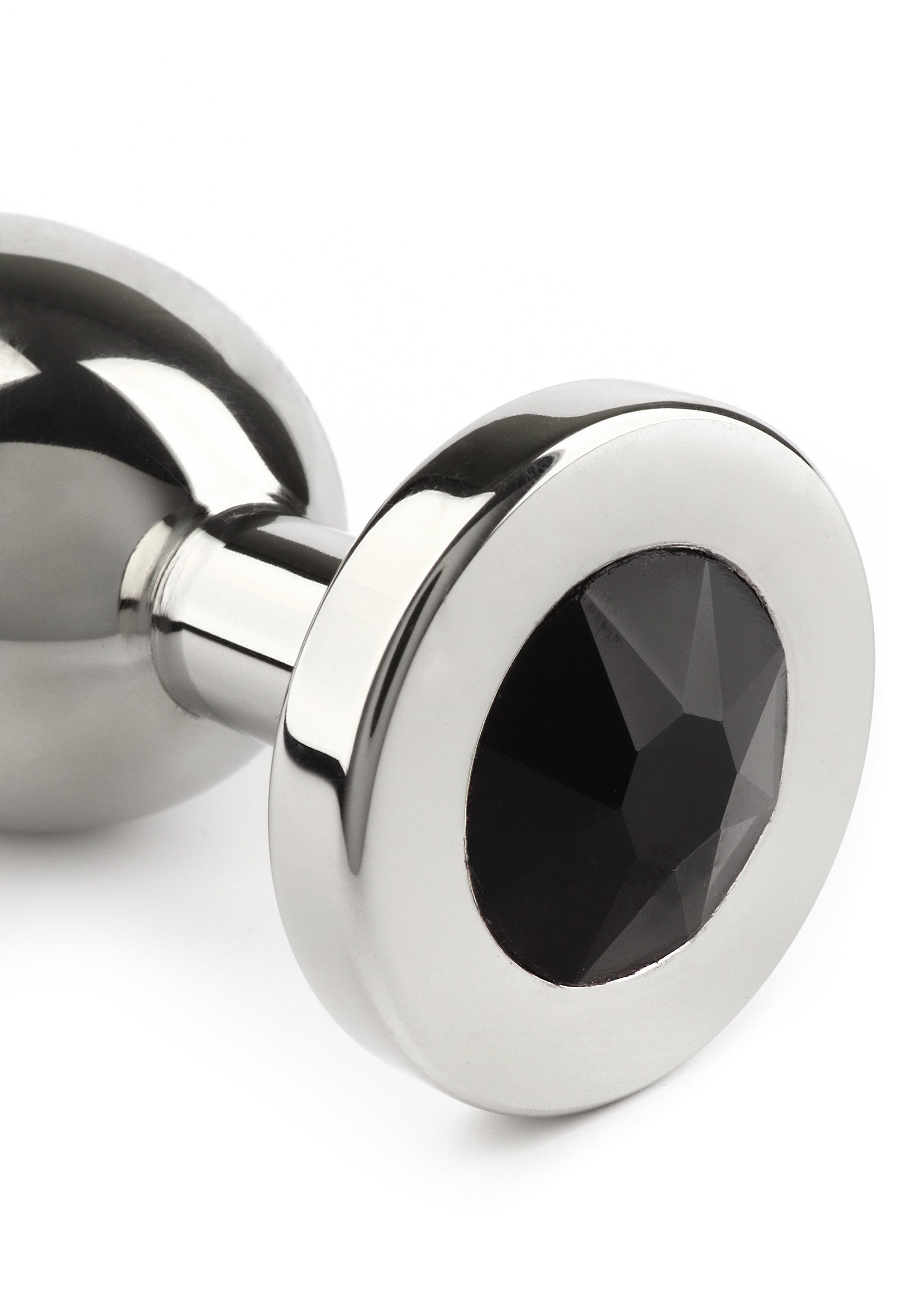 Mr. Steel Jewled Butt Plug Medium BLACK - 5