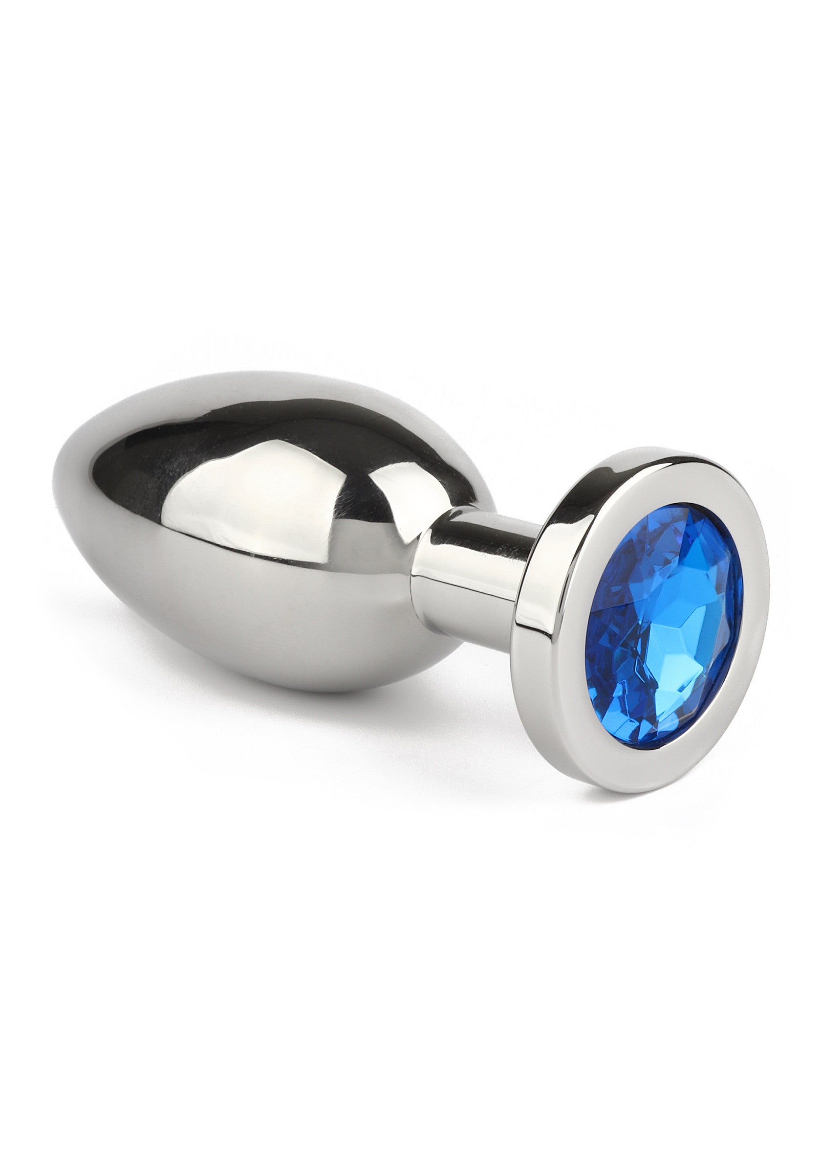 Mr. Steel Jewled Butt Plug Large BLUE - 1