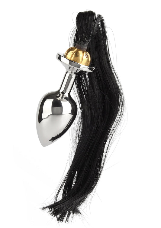 Mr. Steel Black Hair Pony Tail Rosebud