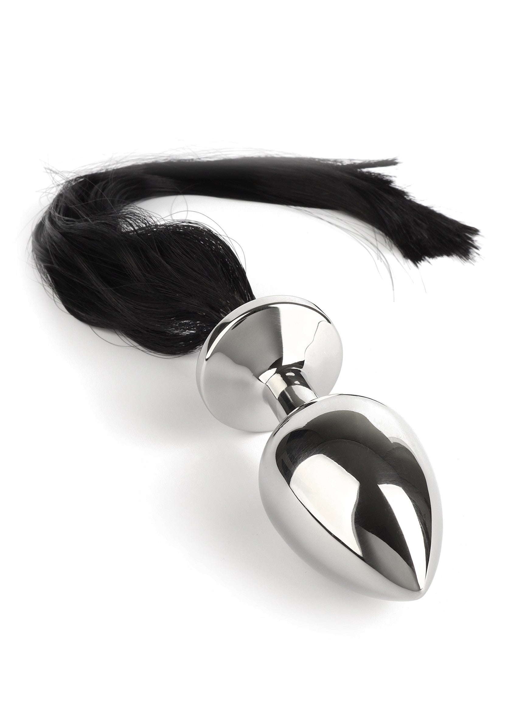 Mr. Steel Black Hair Pony Tail Rosebud SILVER - 2