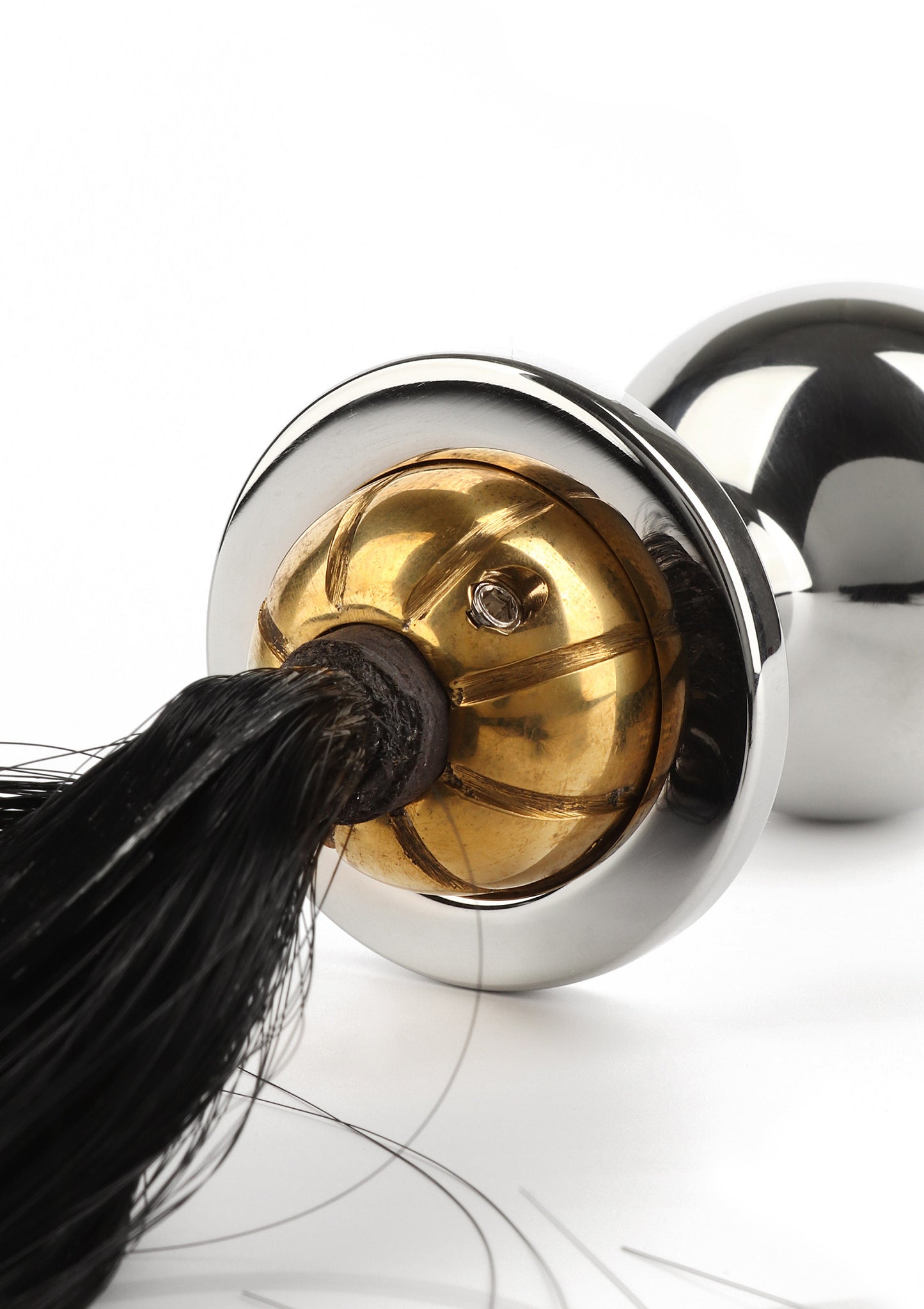 Mr. Steel Black Hair Pony Tail Rosebud SILVER - 6