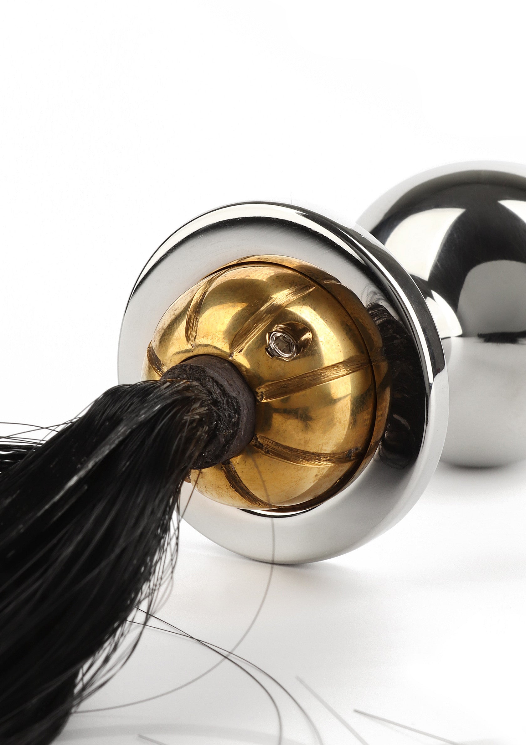 Mr. Steel Black Hair Pony Tail Rosebud SILVER - 6