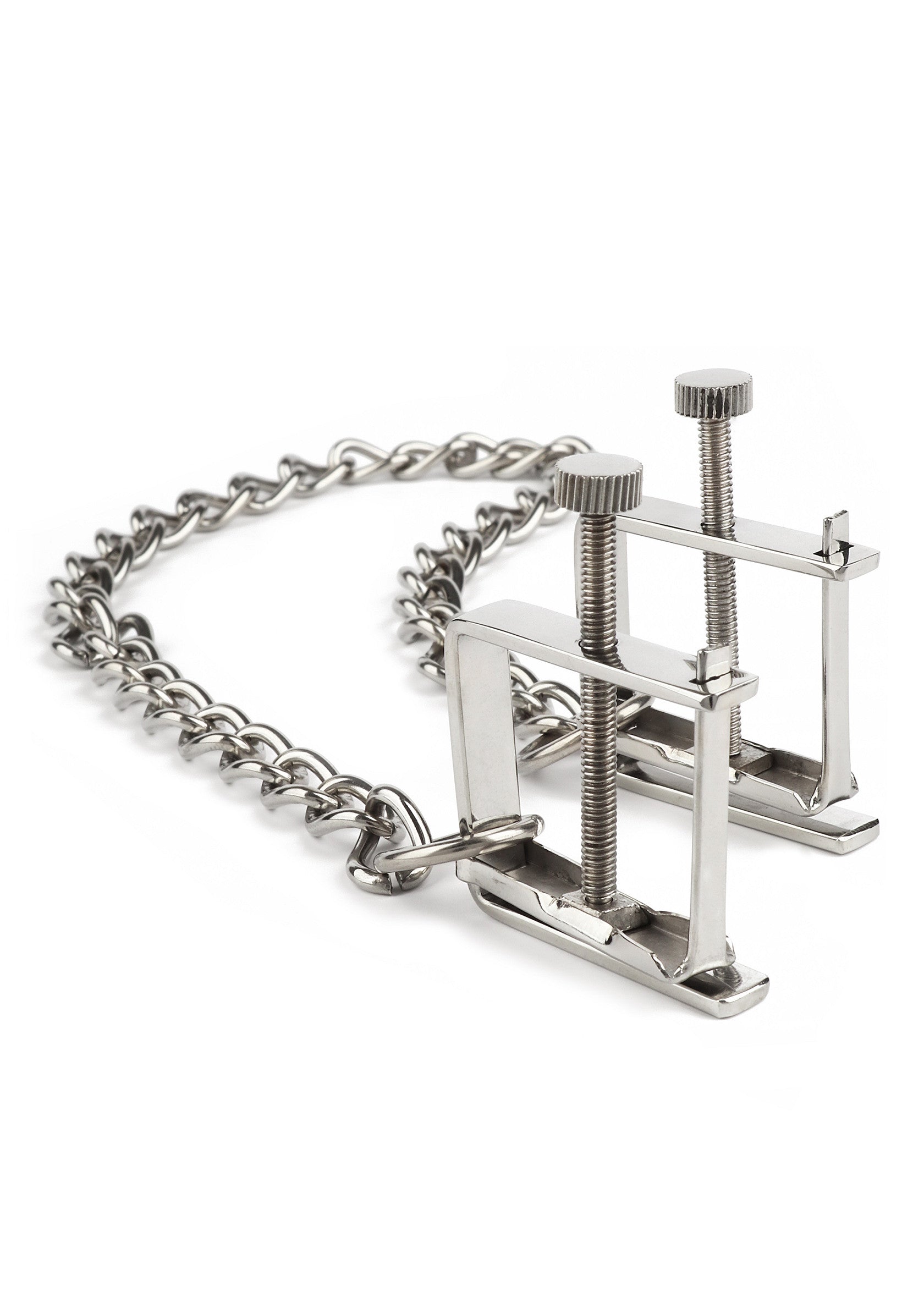 Mr. Steel Press Nipple Clamps With Chain SILVER - 4