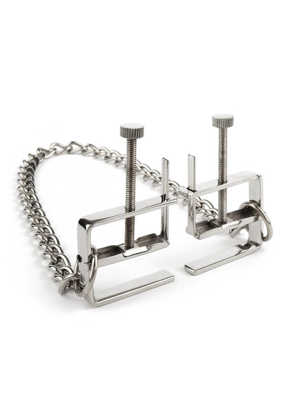 Mr. Steel Press Nipple Clamps With Chain SILVER - 0