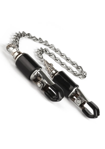 Mr. Steel Barrel Tit Clamps With Chain SILVER - 1