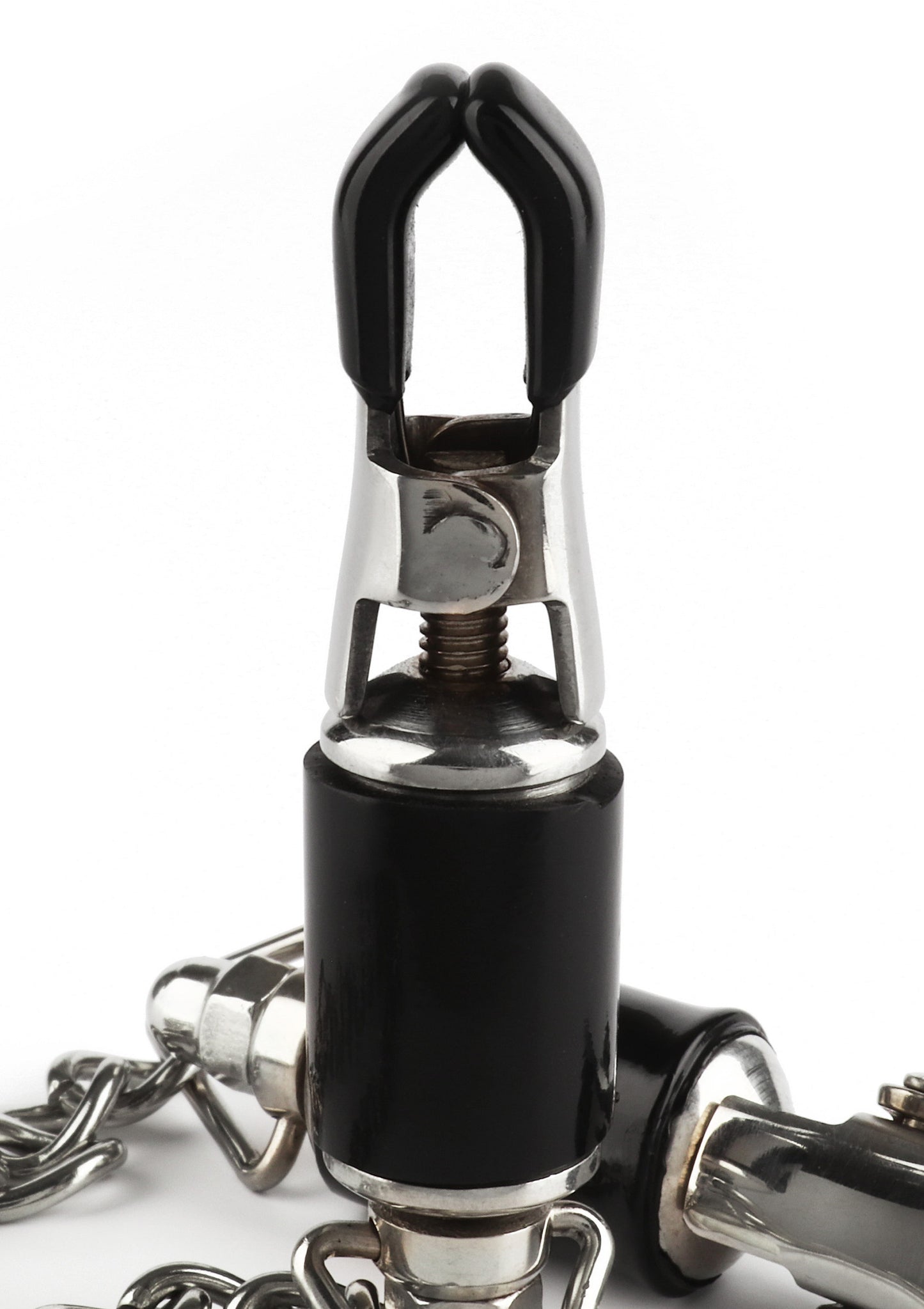 Mr. Steel Barrel Tit Clamps With Chain SILVER - 2