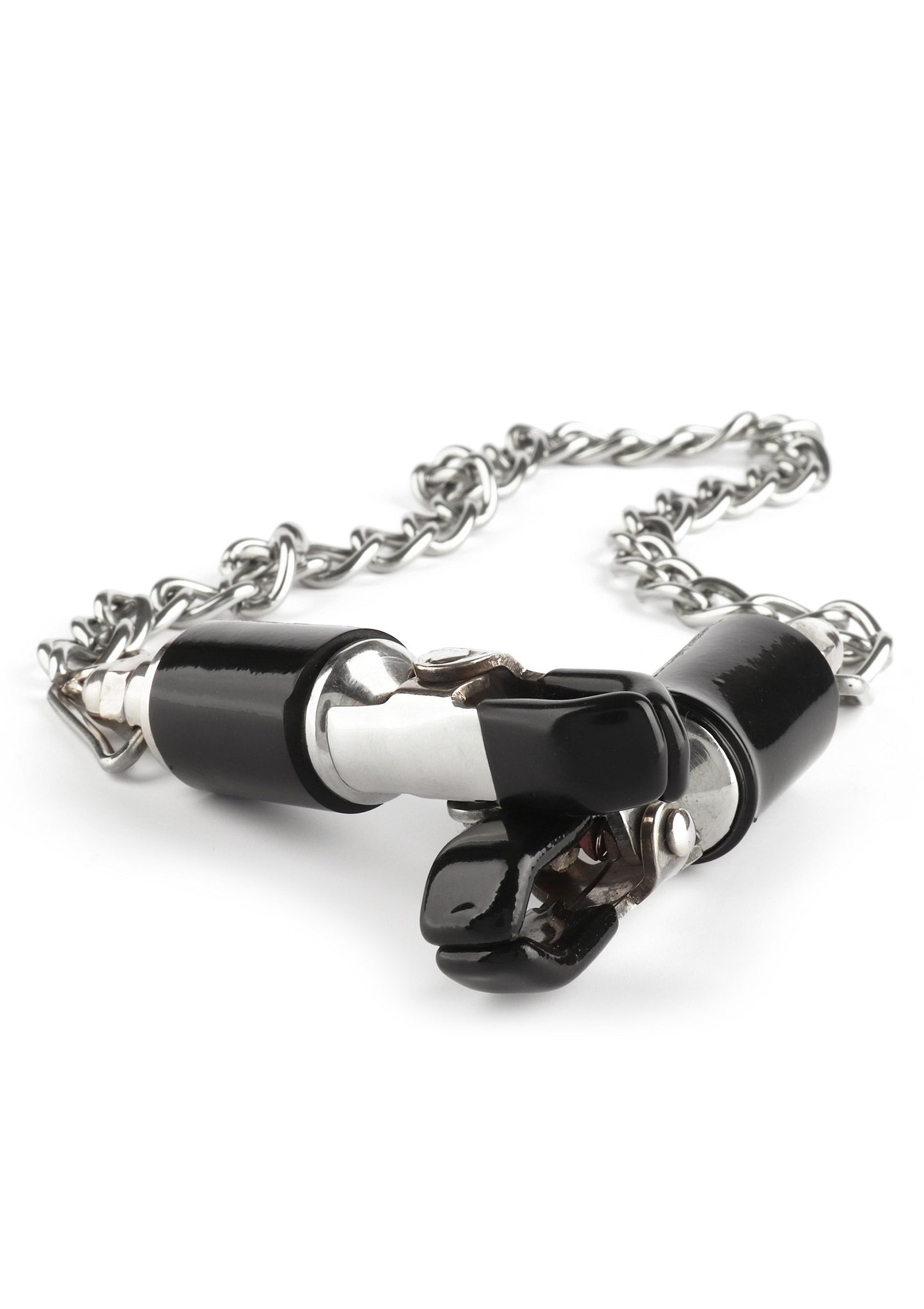 Mr. Steel Barrel Tit Clamps With Chain SILVER - 0