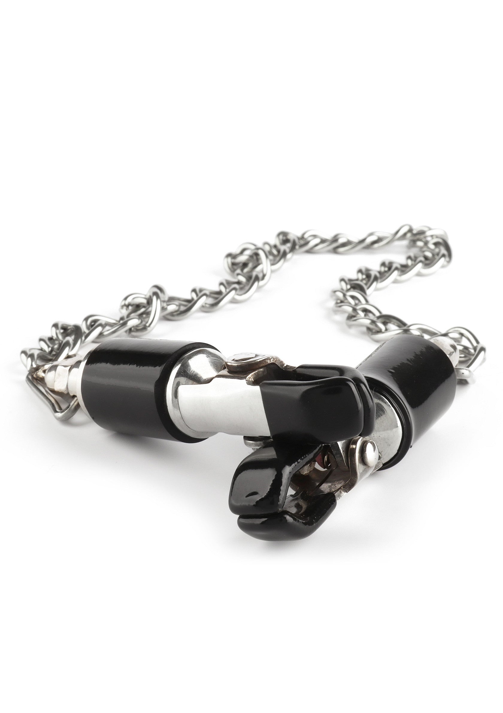Mr. Steel Barrel Tit Clamps With Chain SILVER - 0