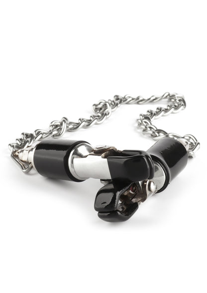 Mr. Steel Barrel Tit Clamps With Chain SILVER - 0
