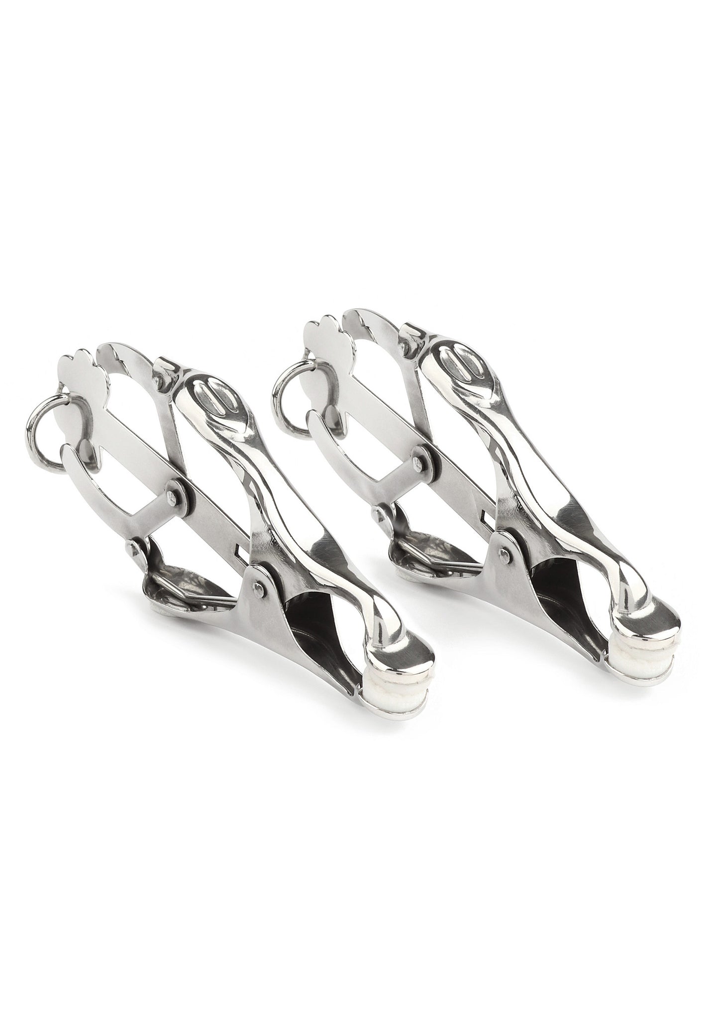 Mr. Steel Squeezer Nipple Clamps W Ring SILVER - 4