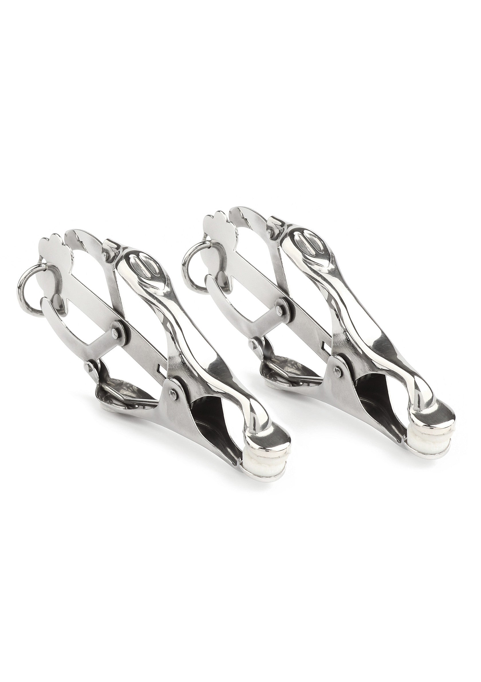 Mr. Steel Squeezer Nipple Clamps W Ring SILVER - 4