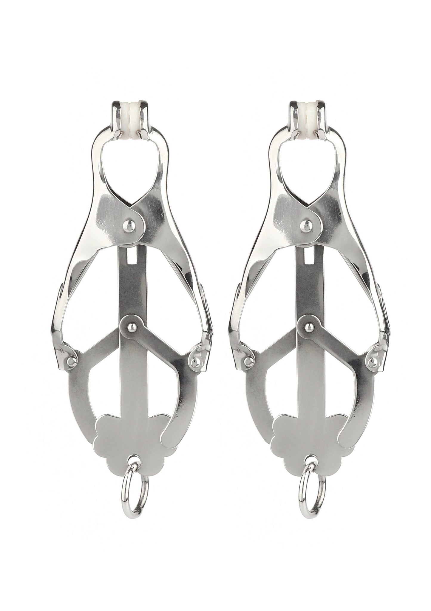 Mr. Steel Squeezer Nipple Clamps W Ring SILVER - 6