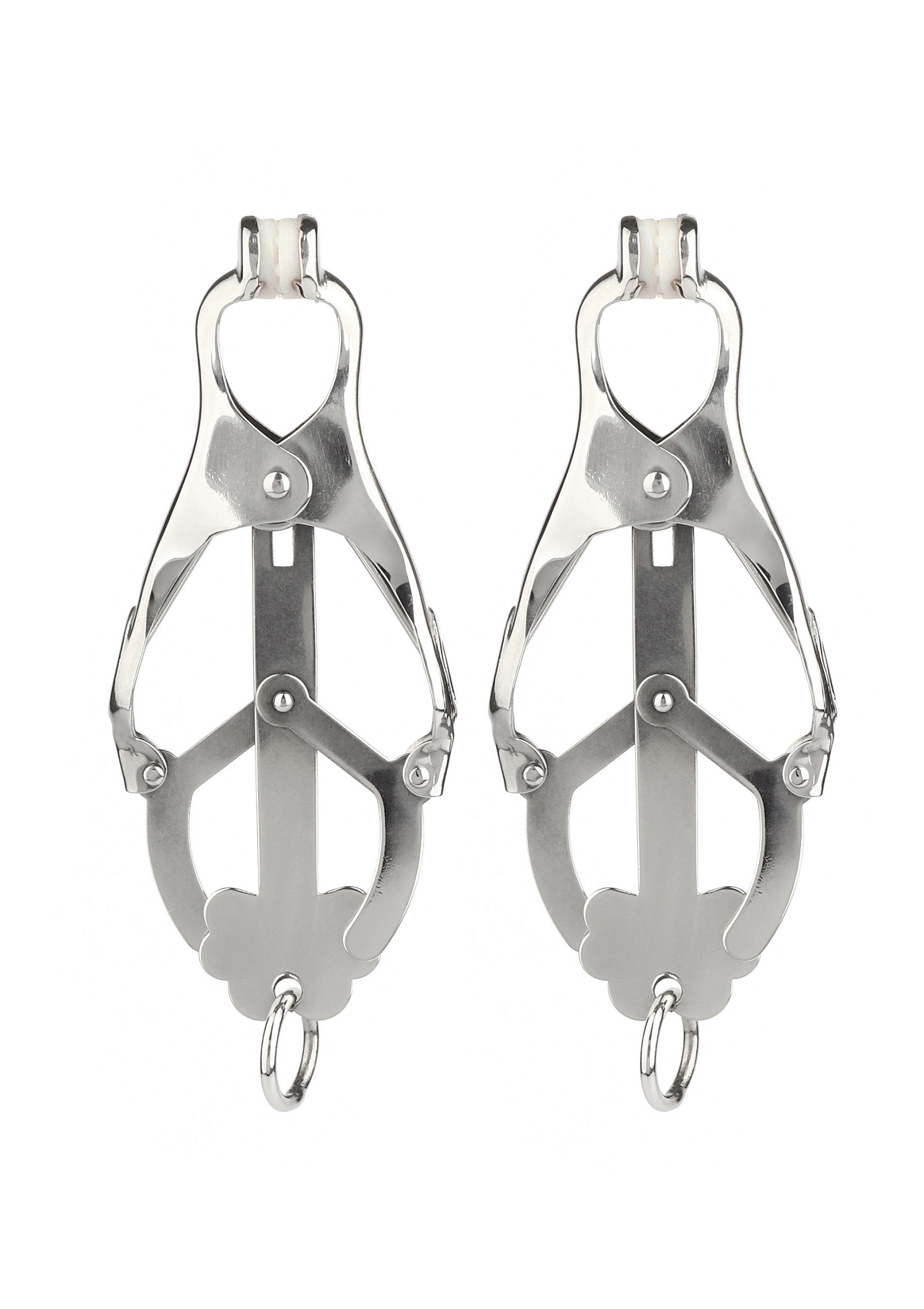 Mr. Steel Squeezer Nipple Clamps W Ring SILVER - 6