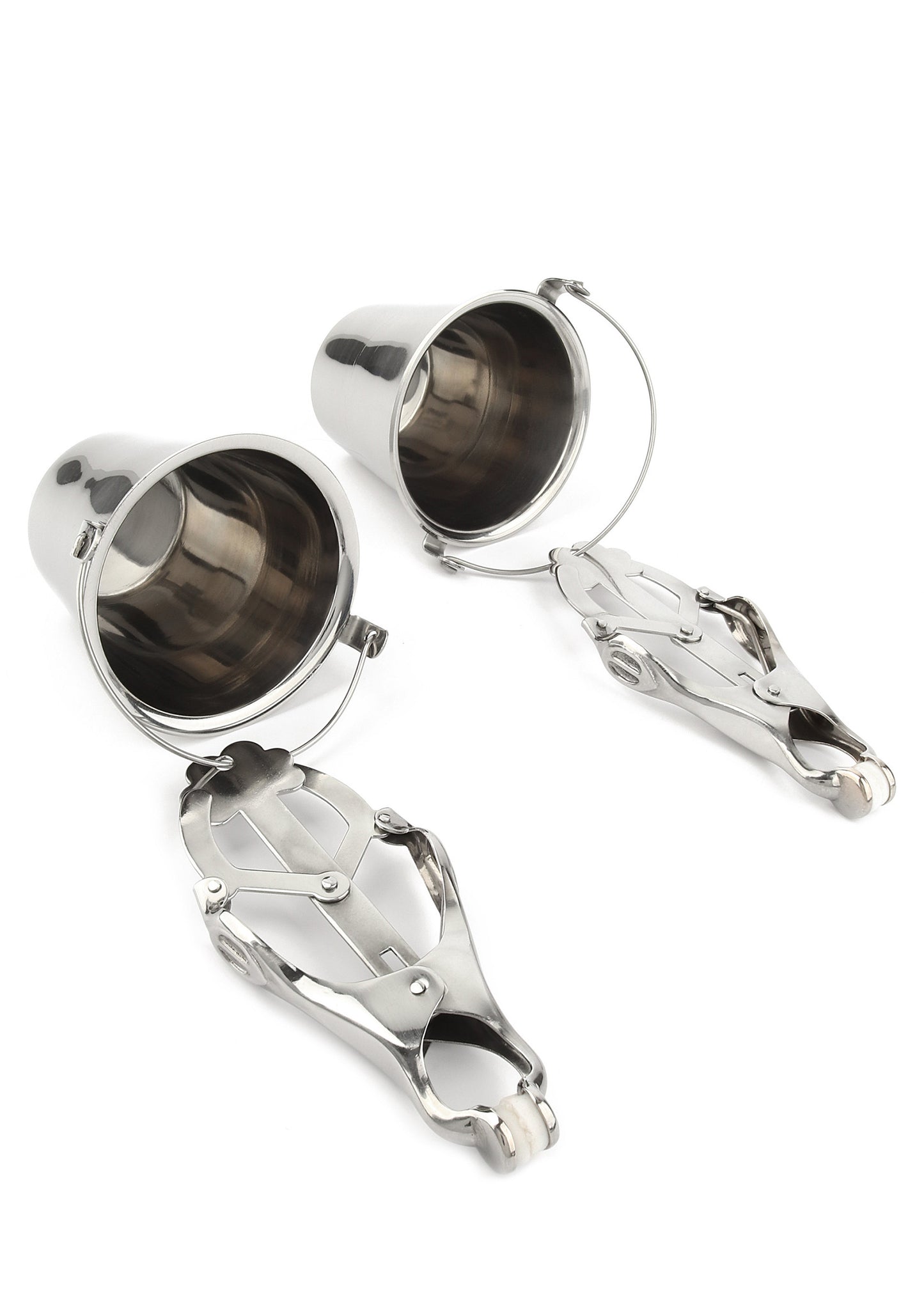 Mr. Steel Nipple Clamps with Buckets SILVER - 0