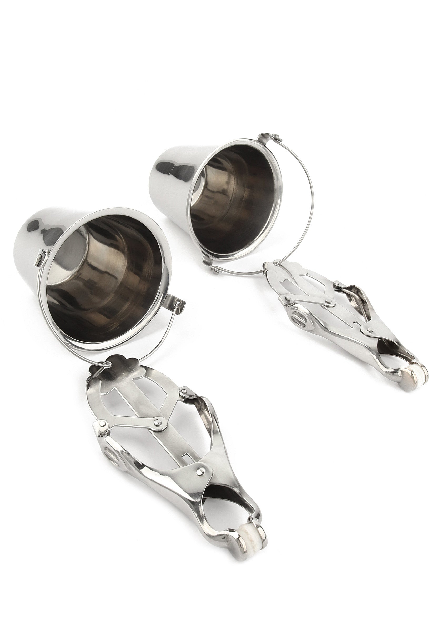 Mr. Steel Nipple Clamps with Buckets SILVER - 0
