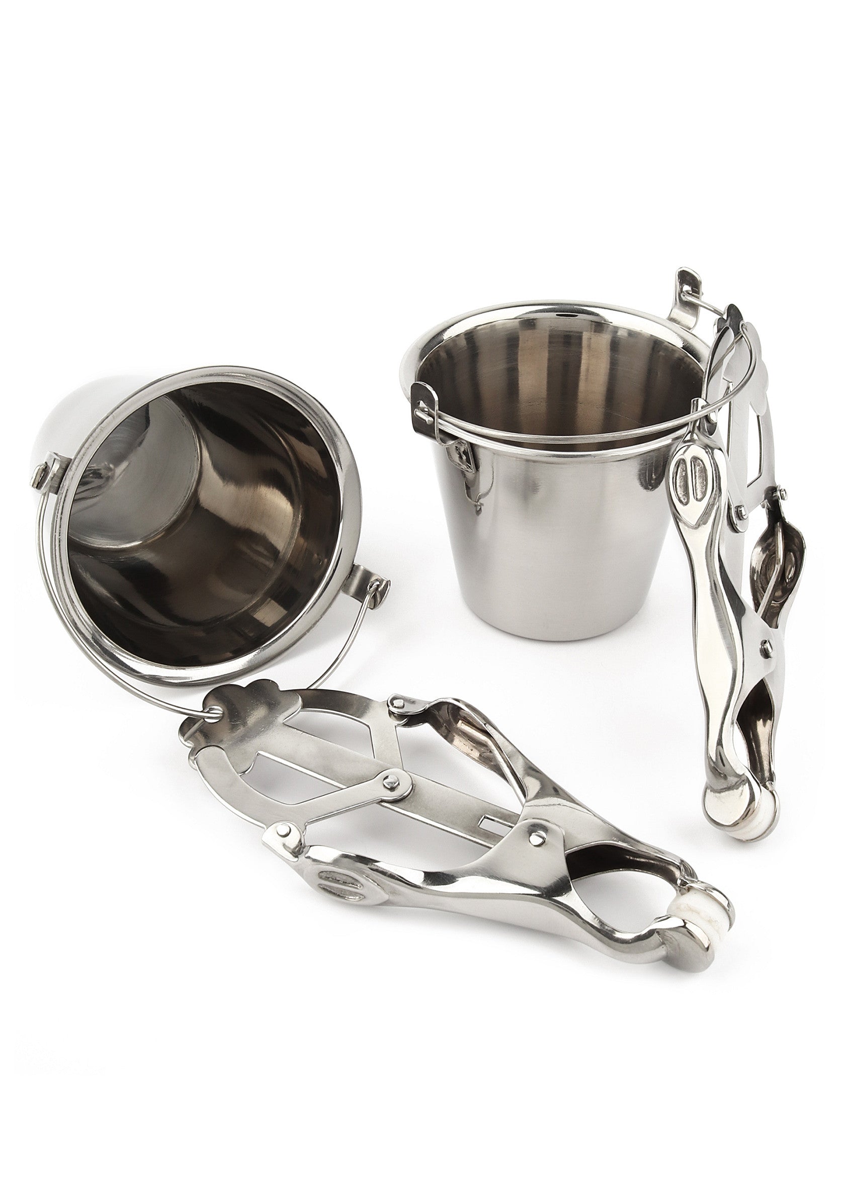 Mr. Steel Nipple Clamps with Buckets SILVER - 2