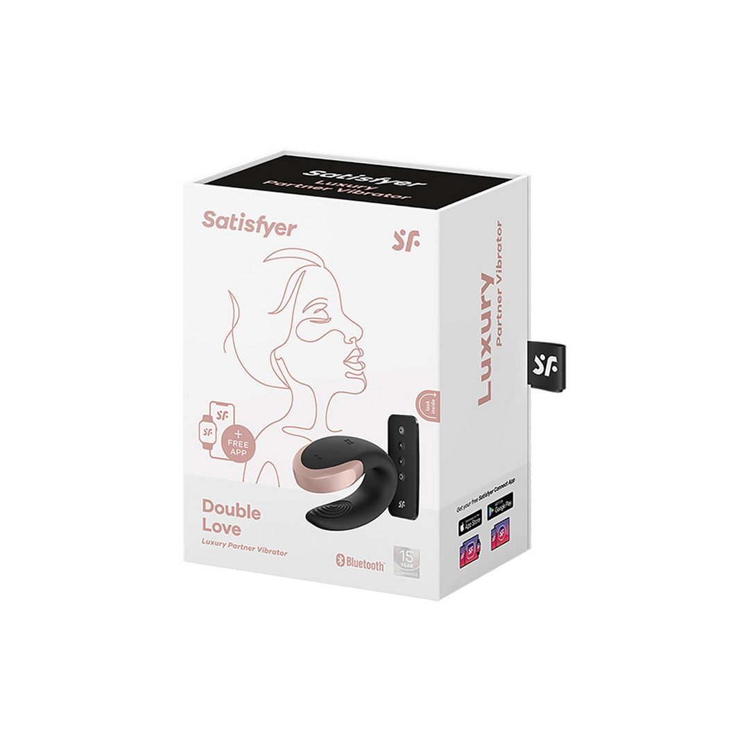 Double Love - Luxe Partner Vibrator - Zwart Schwarz - 2