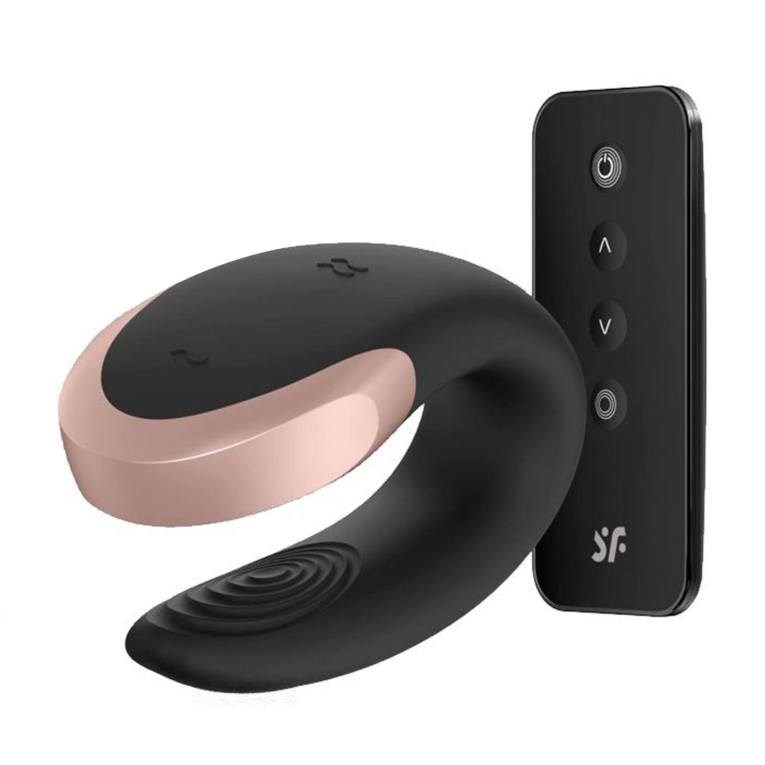 Double Love - Luxe Partner Vibrator - Zwart Schwarz - 0