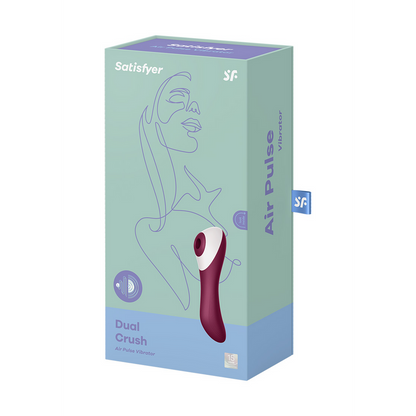 Dual Crush - Invoegbare Dubbele Luchtdruk Vibrator - Wijnrood Rot - 2