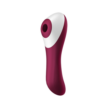 Dual Crush - Invoegbare Dubbele Luchtdruk Vibrator - Wijnrood Rot - 3