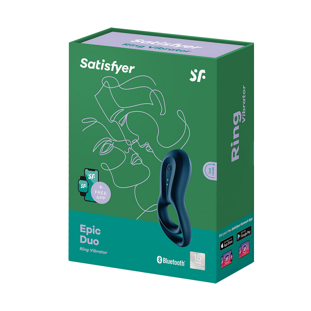 Epic Duo Ring - Double Ring Vibrating Cockring - Dark Blue Blauw - 1