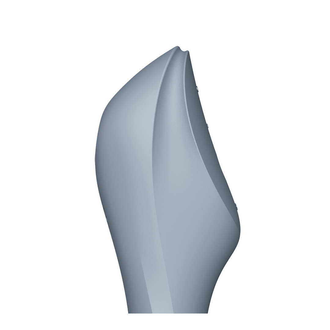 Curvy Trinity 3 - Invoegbare Air Pulse Vibrator - Blauwgrijs Grau - 2