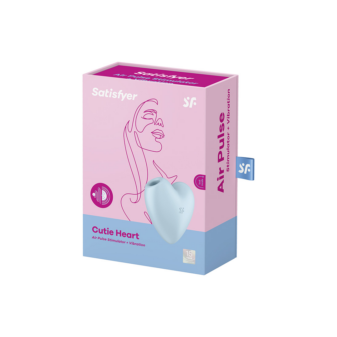 Cutie Heart - Air Pulse Stimulator and Vibration - Blue Blauw - 2
