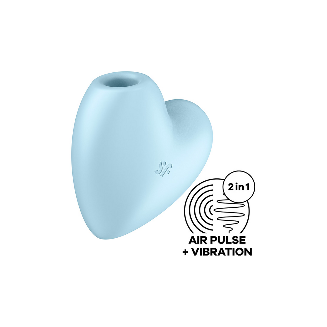 Cutie Heart - Air Pulse Stimulator and Vibration - Blue Blauw - 5