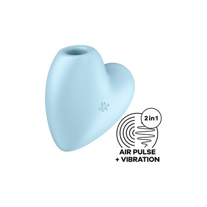 Cutie Heart - Air Pulse Stimulator and Vibration - Blue Blauw - 5