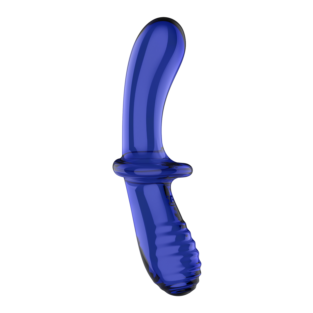 Double Crystal - Glass Dildo - Light Blue Blauw - 4
