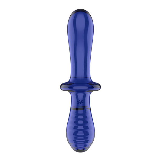 Double Crystal - Gode en verre - Bleu clair