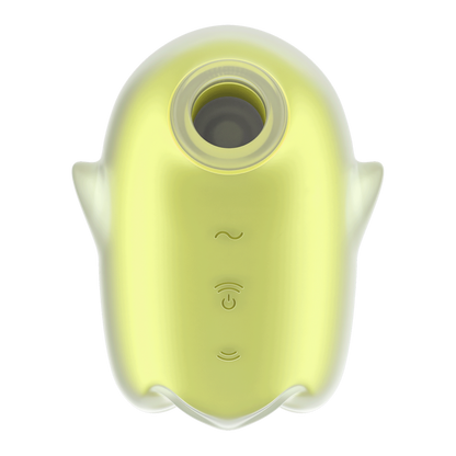 Glowing Ghost - Glow in the Dark - Dubbele Air Pulse Vibrator - Geel Gelb - 5