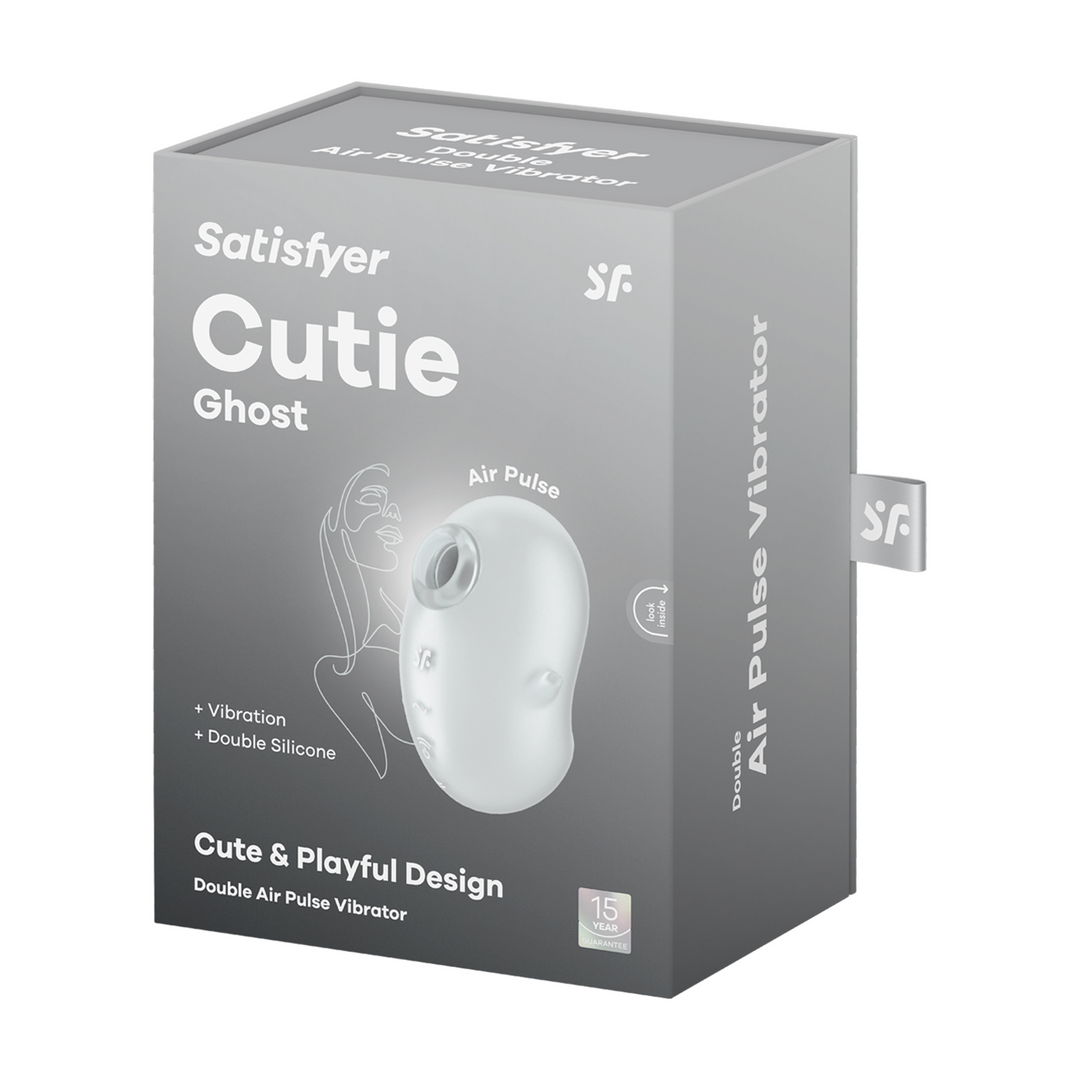 Cutie Ghost - Air Pulse Vibrator - White Wit - 5