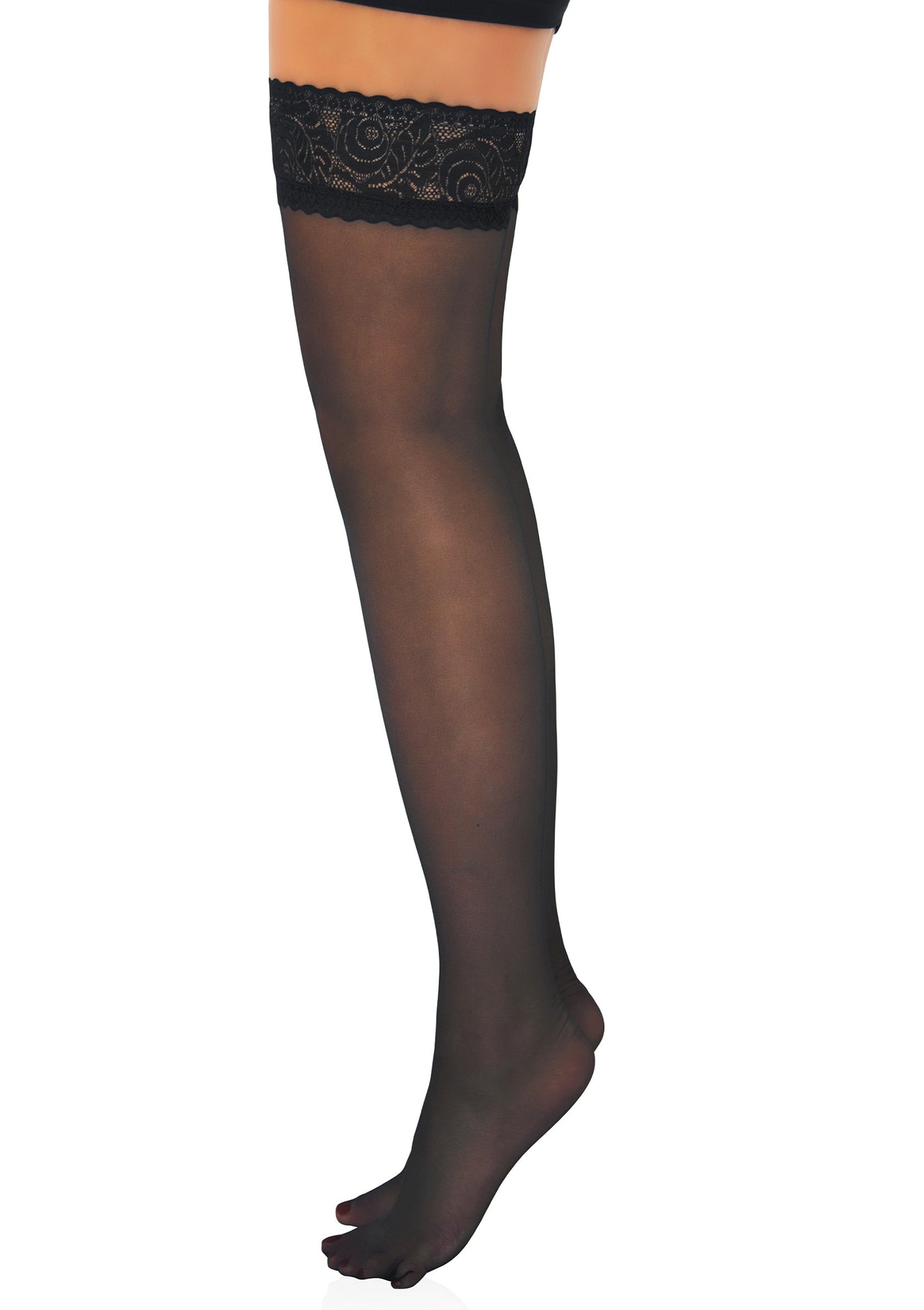 Daring Intimates Satin Touch 20D Stay Ups BLACK O/S - 7