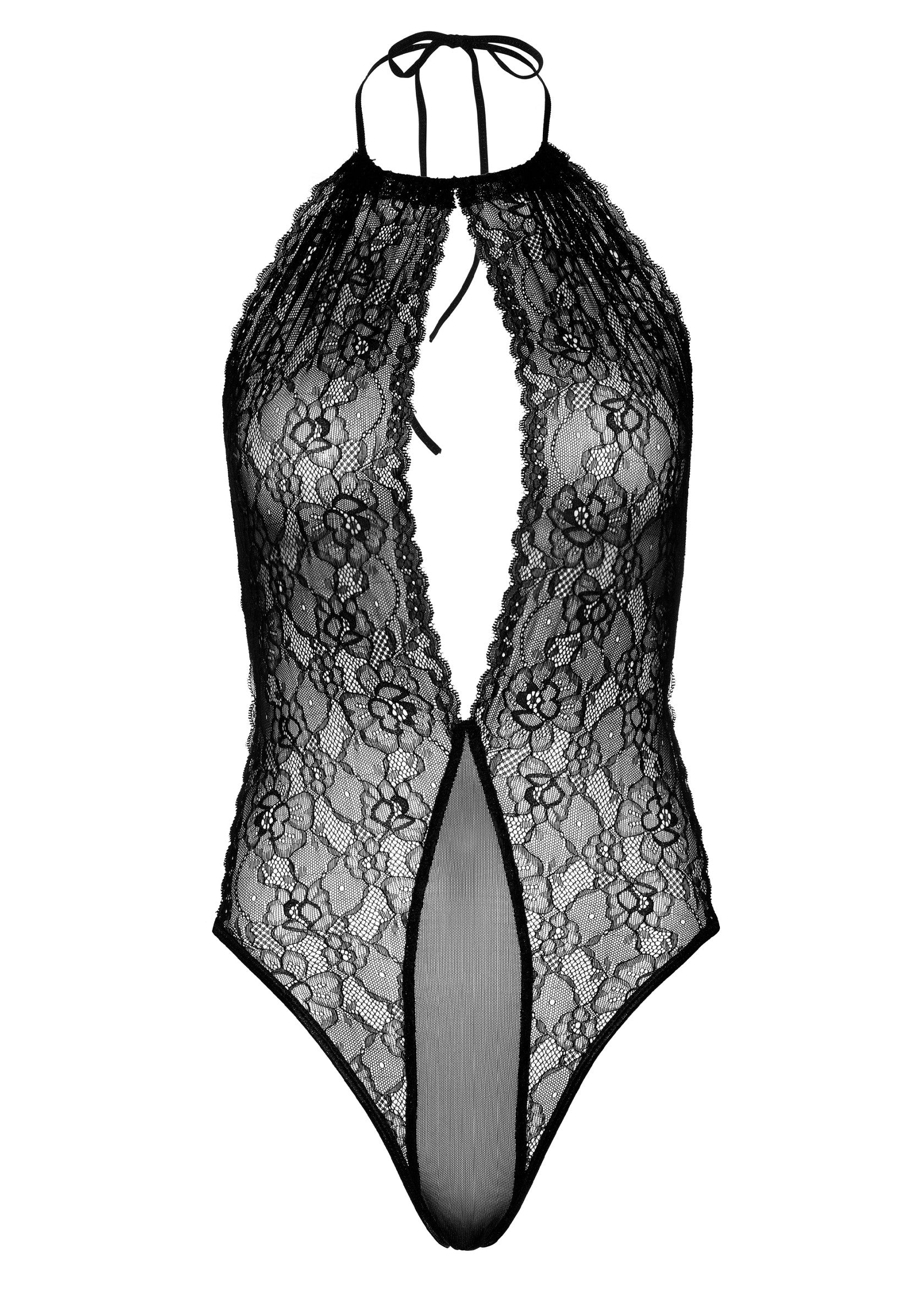 Daring Intimates Deep-V Lace Teddy BLACK O/S - 3