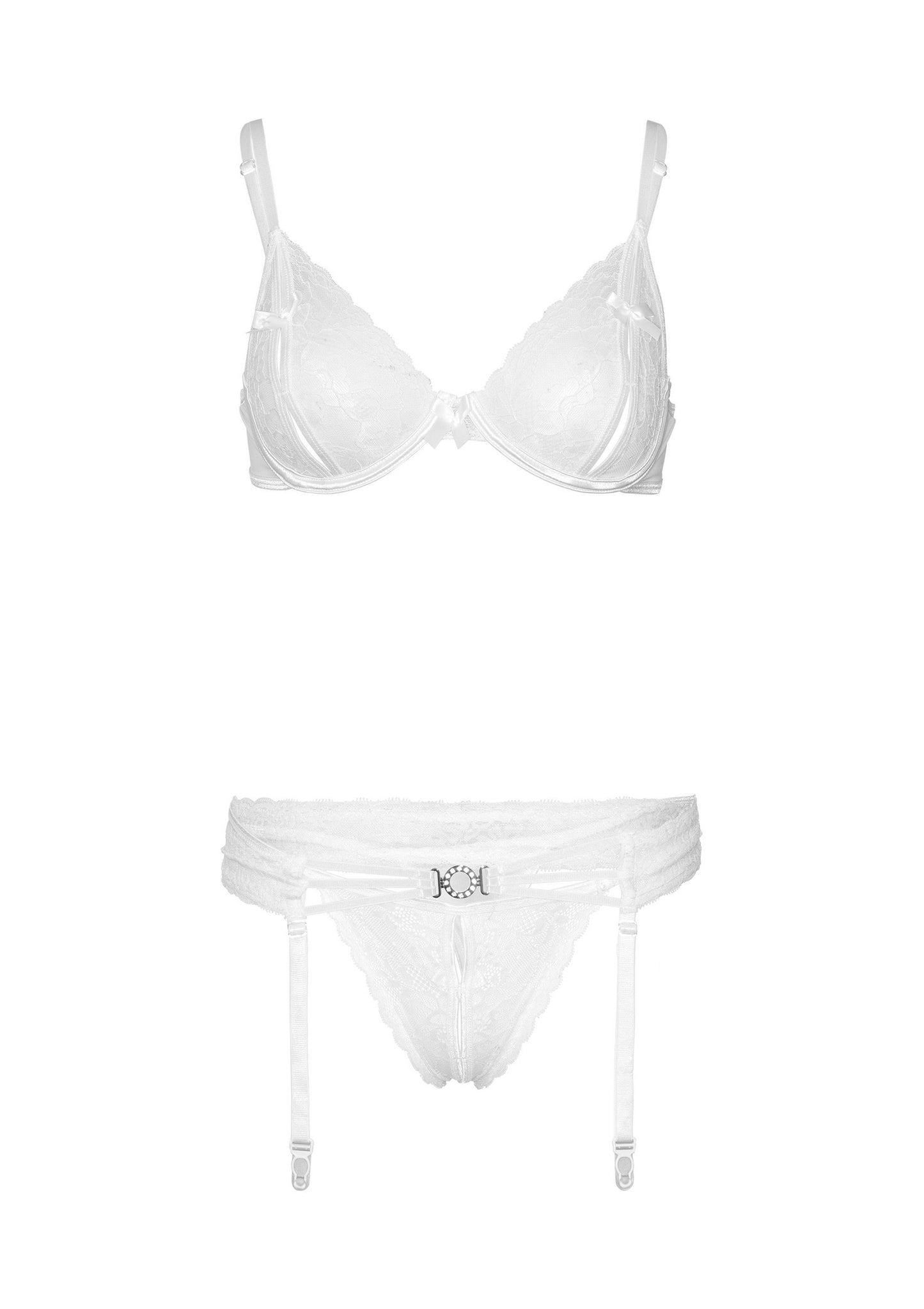 Daring Intimates Be Mine Bra and Panty Set WHITE S/M - 4