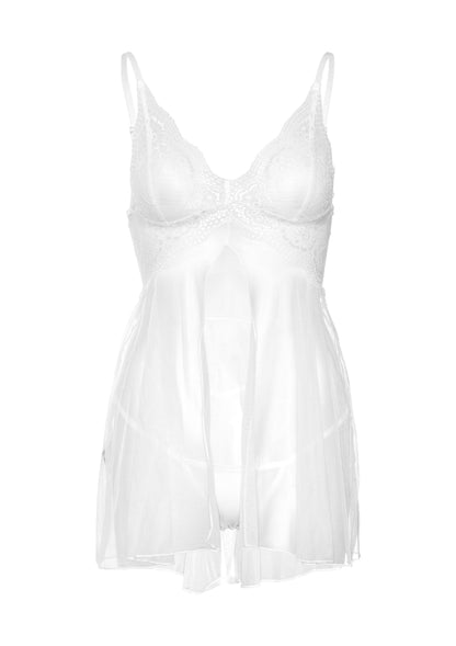 Daring Intimates Babydoll and matching String WHITE S/M - 8