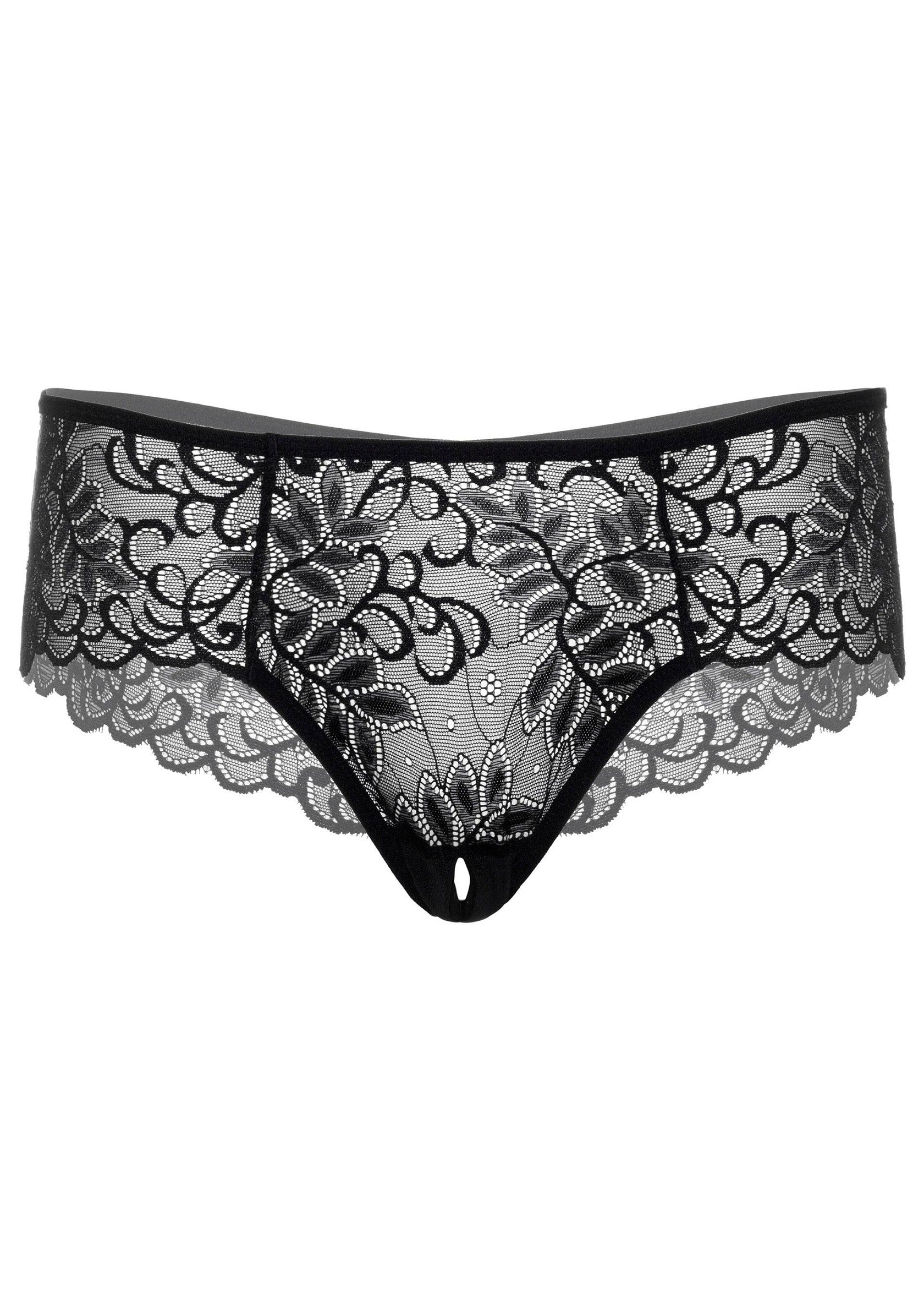 Daring Intimates Ella crotchless cheeky panty BLACK S/M - 3