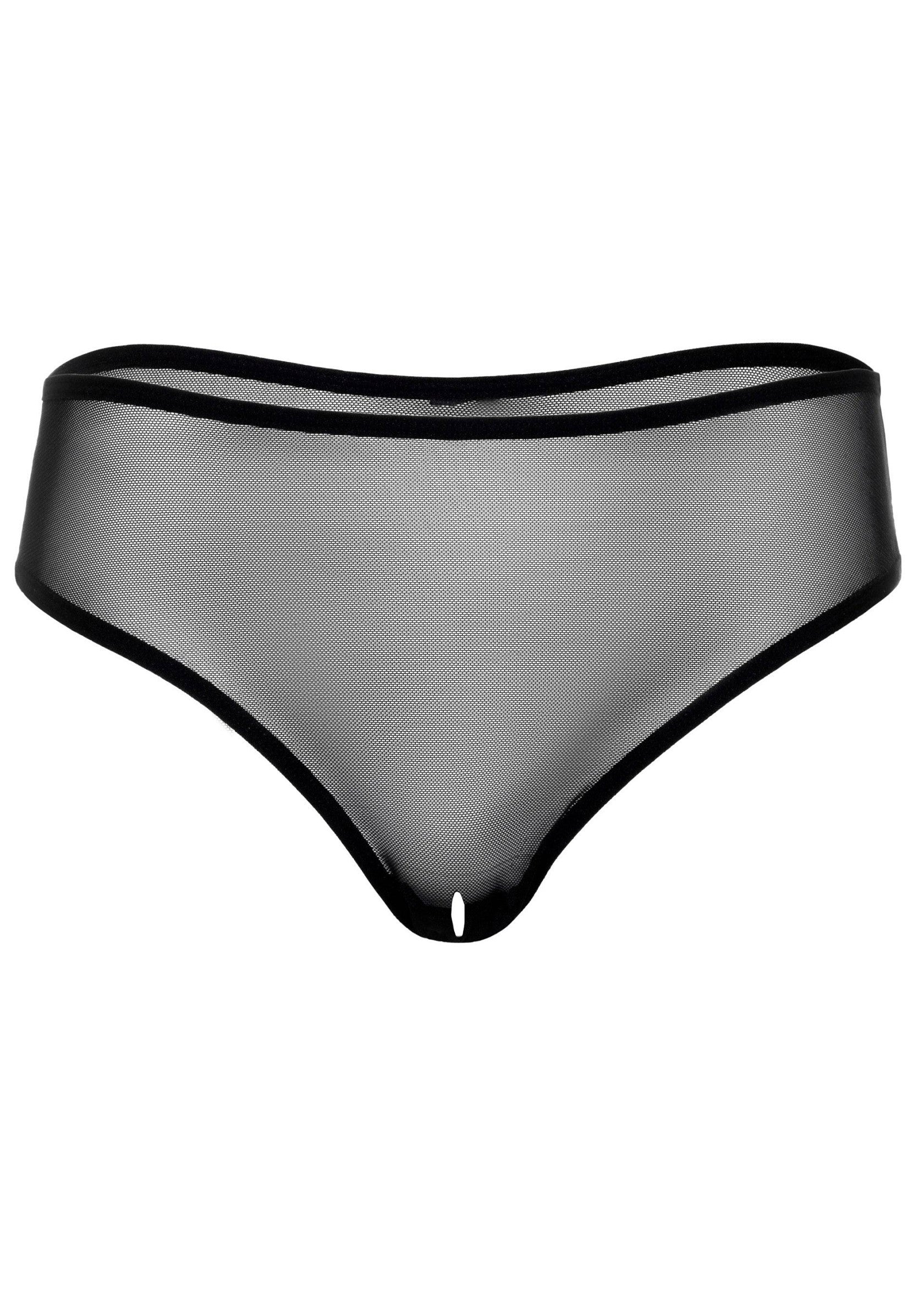 Alexa crotchless mesh panty BLACK S/M - 1