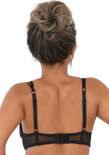 Unlined bra with faux underbust BLACK 75B - 2
