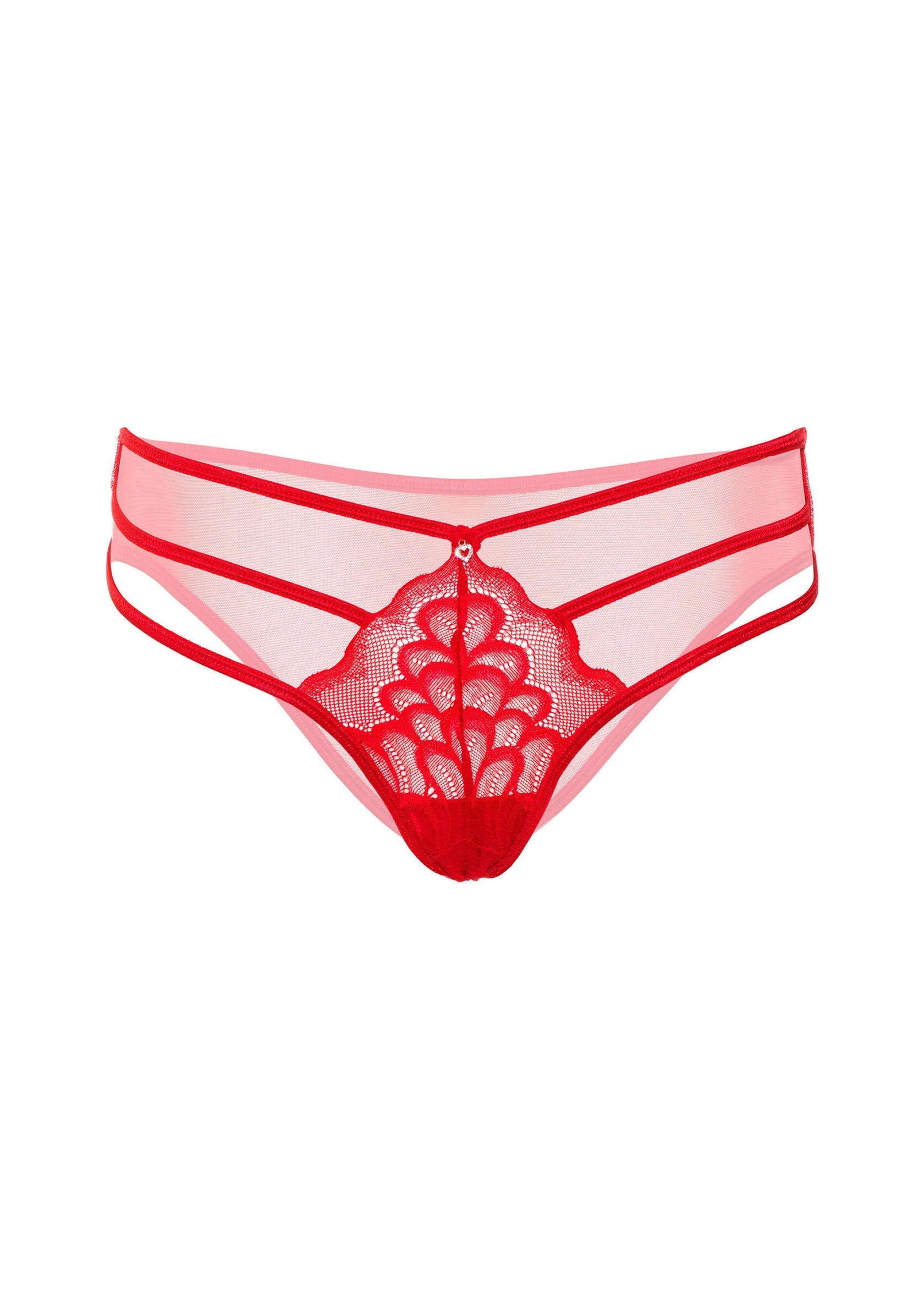 Lace string with straps BLACK S/M - 1