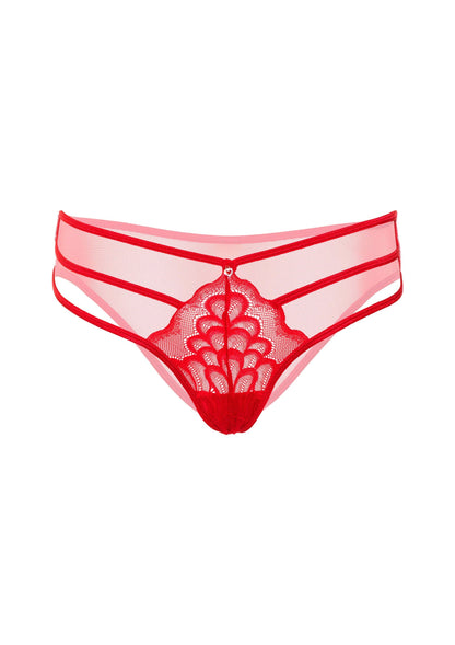 Lace string with straps BLACK S/M - 1