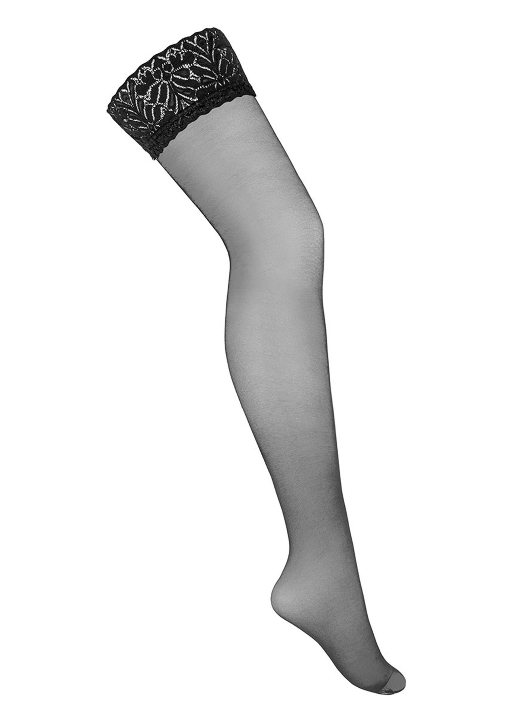 Kotek Hold Ups H034 Plus Size BLACK 1X/2X - 3