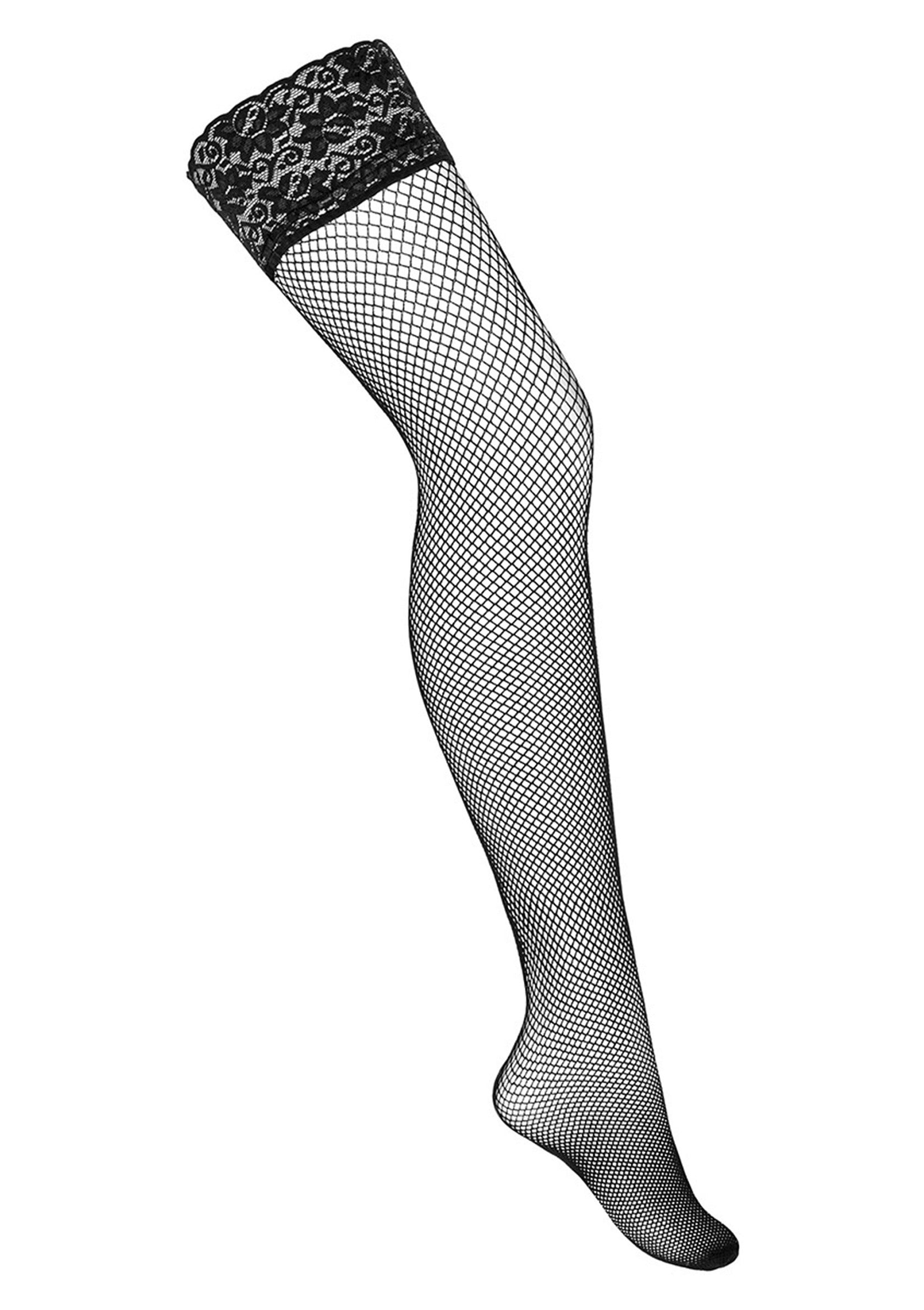 Kotek Fishnet Hold Ups H036 Plus Size BLACK 1X/2X - 4