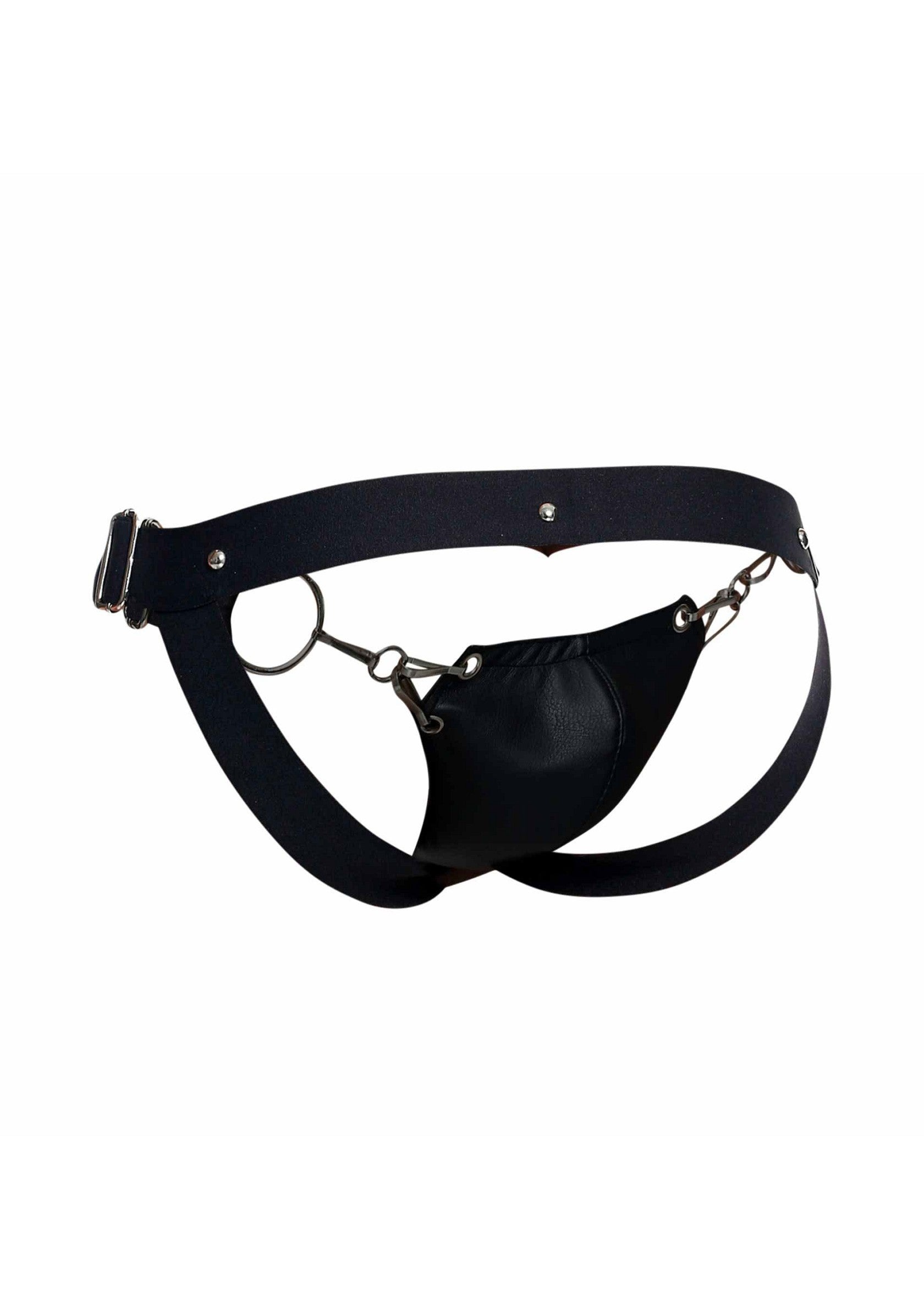 MOB Eroticwear Dngeon Snap Jockstrap BLACK O/S - 2