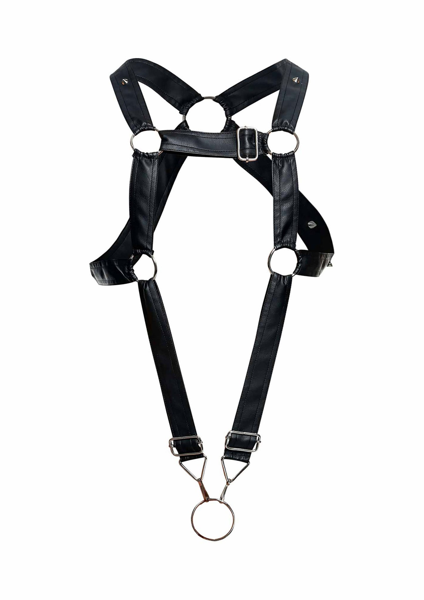 MOB Eroticwear Dngeon Cross Cockring Harness BLACK O/S - 0