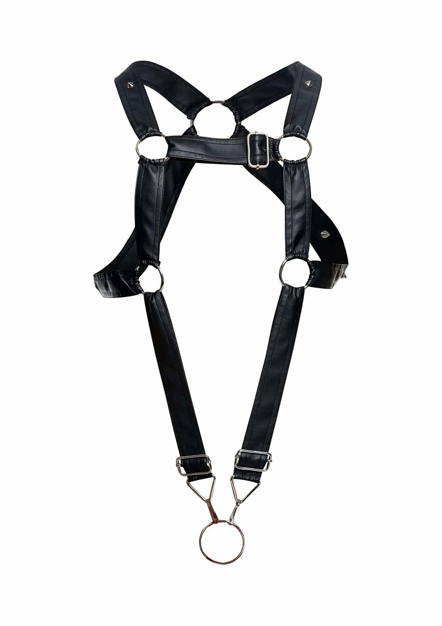 MOB Eroticwear Dngeon Cross Cockring Harness BLACK O/S - 0