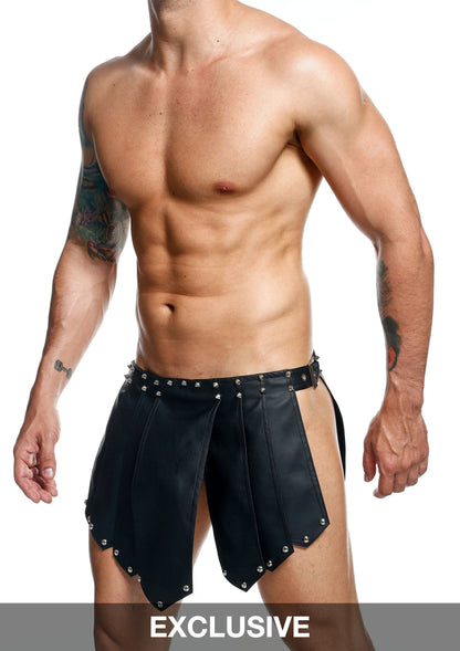 MOB Eroticwear Dngeon Roman Skirt BLACK O/S - 4