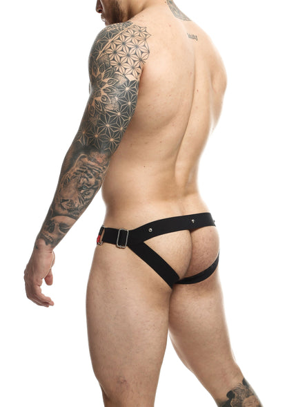 MOB Eroticwear Dngeon Cockring Jockstrap RED O/S - 1